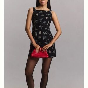 Maeve Black Pleated Tie Front Dress